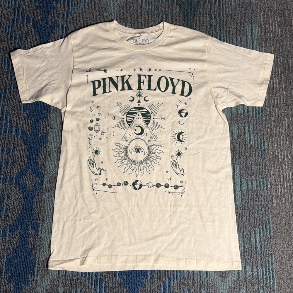 Pink Floyd Band T-Shirt Mystic‎ Graphic Beige Cream Tee Men's Medium